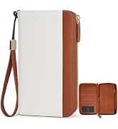 Sunpour Large Travel Wallet for Women,RFID Zipper Wallet with AirTag Slot,Passport Holder Clutch ...
