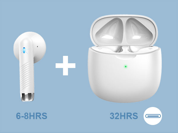 Wireless Headphones, Bluetooth 5.3 earbuds with Charging Case, IPX7 Waterproof Stereo Headphones