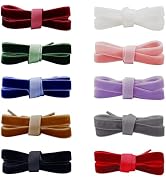 TXIN 10 Pairs Velvet Shoe Laces Flat Shoelaces for Women Girls, 10 Colors 120 cm Long Velvet Shoe...