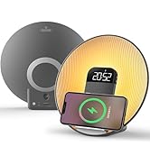COLSUR Sunrise Alarm Clock Wireless Charging Alarm with Bluetooth Speaker, Wake Up Light, Snooze ...