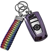 WEESMILE Car Keychain, Stretchy Car Key Ring Key chain for Women Men, Small Nylon Key Fob with An...