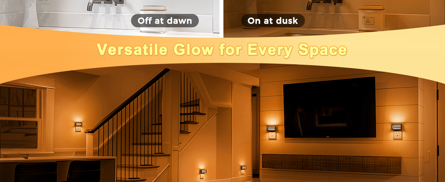 amber night light for hallway bedroom bathroom kitchen living room adults