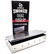 BBQ Smoker Box for Gas Grilling with 5pcs of Aluminum Foil for Extra Smoke - Stainless Steel Wood...