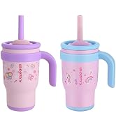 KXIAOCHEN 14 oz Kids Tumbler with Handle for Spill Proof Insulated Stainless Steel Reusable Tumbl...