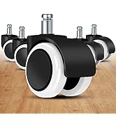 Office Chair Caster Wheels Replacement(Set of 5) for Hardwood Floors and Carpet- Heavy Duty Caste...