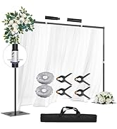 GLOSHOOTING Heavy Duty Backdrop Stand, 10x10ft Adjustable Photo Background Support System Kit wit...