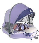 Mambobaby Float Non-Inflatable Baby Float with Canopy, Five-Point Safety System, 3D Canopy(Detach...