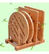 Bamboo Trivet Kitchen Bamboo Hot Pads Trivet Natural Bamboo Trivet Mat Set for Hot Dishes/Pot/Bow...