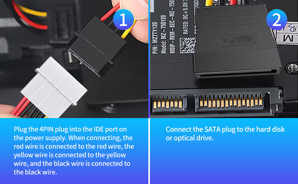 SATA 4Pin to 15Pin 1 A+ 5