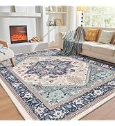 OPPODREAM Soft Area Rugs 5x7, 5x7 Washable Rug with Non Slip Backing, 5 x 7 Faux Cashmere Low-Pil...