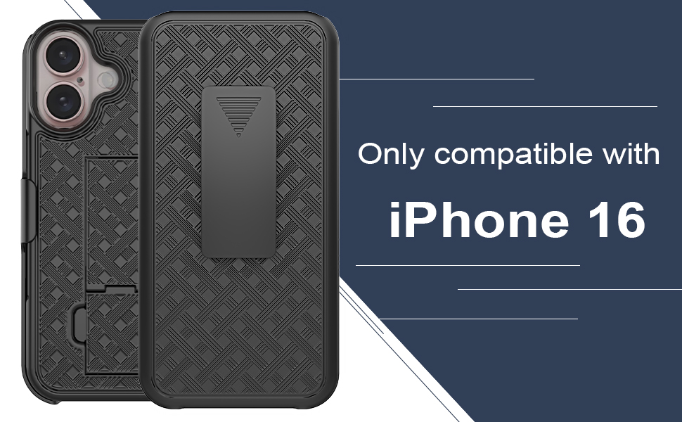 Ailiber for iPhone 16 Case with Belt Clip with Screen Protector