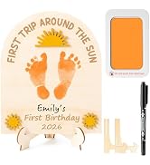 R HORSE 3D Baby's First Birthday Sunshine DIY Footprint or Handprint Art Sign, First Trip Around ...