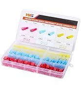 HKS 100PCS Nylon Spade Quick Disconnect Connector Kit - Male and Female Electrical Wire Connector...