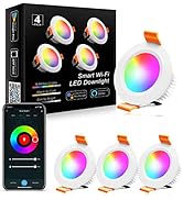 LightingWill 2 Inch LED Recessed Lighting, Smart WiFi LED Downlight, 5W LED Ceiling Light Compati...