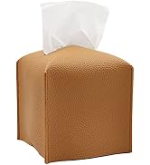 Livelab Tissue Box Cover, Modern Square Decorative PU Leather Facial Paper Case Organizer Holder ...
