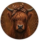 BILLAION Retro Coquette Bow Highland Cow Mouse Pad for Desk, Rustic Farmhouse Cute Highland Cow M...