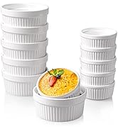 Delling 12 Pack Baking Souffle Ramekins Bowls, Creme Brulee Ramekins Oven Safe, Porcelain Souffle...