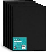 Exerz 30x40cm Canvas Panels Black - 3mm 280gsm 100% Cotton Artist Canvas Board/Triple Primed/Acid...