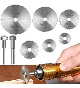 8Pcs Rotary Drill Saw Blades, Steel Saw Disc Wheel Cutting Blades with 1/8" Straight Shank Mandre...