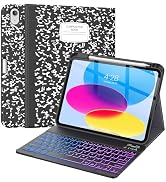 Supveco Keyboard Case for iPad 10th Generation 10.9 Inch with Pencil Holder-[Multi Viewing Angles...
