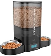HoneyGuaridan 5L Automatic Cat Feeder for Two Cats, Cat Food Dispenser with Stainless Steel Bowl,...