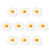 HOMSFOU 10pcs Artificial Hibiscus Flowers Hawaiian Faux Hibiscus Flowers for Hawaii Luau Party Su...