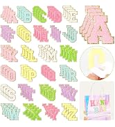 NICEVINYL Self-Adhesive Chenille Letters Patches: 104PCS Multi-Color Patch | Stickers Patches for...