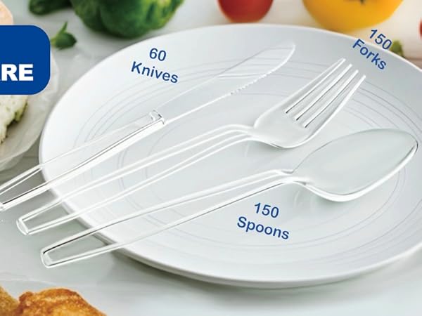 360 Count Extra Heavy Duty Clear Plastic Silverware