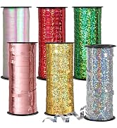 6 Rolls Curling Ribbon Set, 600 Yards (1800 Ft) 1/5 Inch Balloon String Ribbon Thin Ribbons for A...