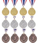TGXLAK 12 Pieces Gold Silver Bronze Metal Award Medals - 1st 2nd 3rd Place Winner Prizes for Spor...