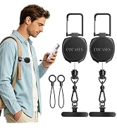 COCASES Retractable Phone Lanyard, Anti-theft Phone Tether, CellPhone Strap with Steel Line, Meta...