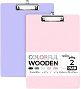 Sooez 2 Pack Clipboard, Colored Cardboard, Hardboard Clip Boards 8.5" x 11" | Clipboards with Low...