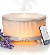 500ML Large Capacity Essential Oil Diffuser, Ultrasonic Aromatherapy Diffuser with 7 Color LED Li...