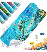 XIYUNTE Baby Bath Mat for Tub Non Slip Kids Bath Mat - 40''x16'' Extra Long Cartoon Bathtub Mat N...