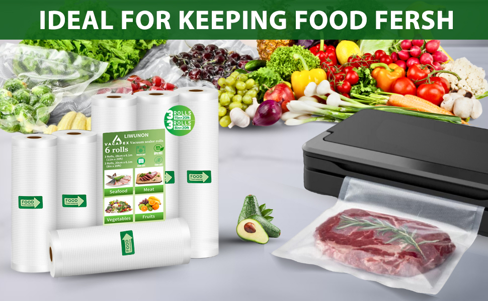 Vacuum Sealer Bags, Puncture Prevention, Great for Vacuum storage,Meal Prep or Sous Vide
