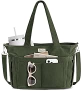 Bagstellar Corduroy Tote Bag for Women, 17 Pockets Laptop Work Tote Bag Lightweight Teacher Nurse...