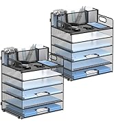 JMHUD 6-Tier Paper Letter Tray Organizer with Pen Holder, Mesh Desk Accessories & Workspace Organ...