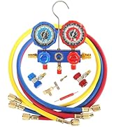 PB Motor Tech 3 Way AC Manifold Gauge Set for R134A, R410A, R22, R404A Refrigerants, with Quick C...