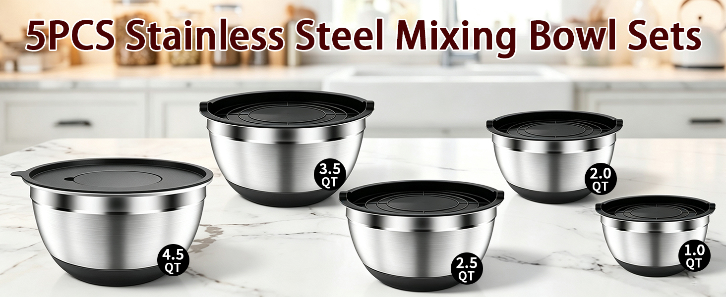 stainless steel mixing bowl set