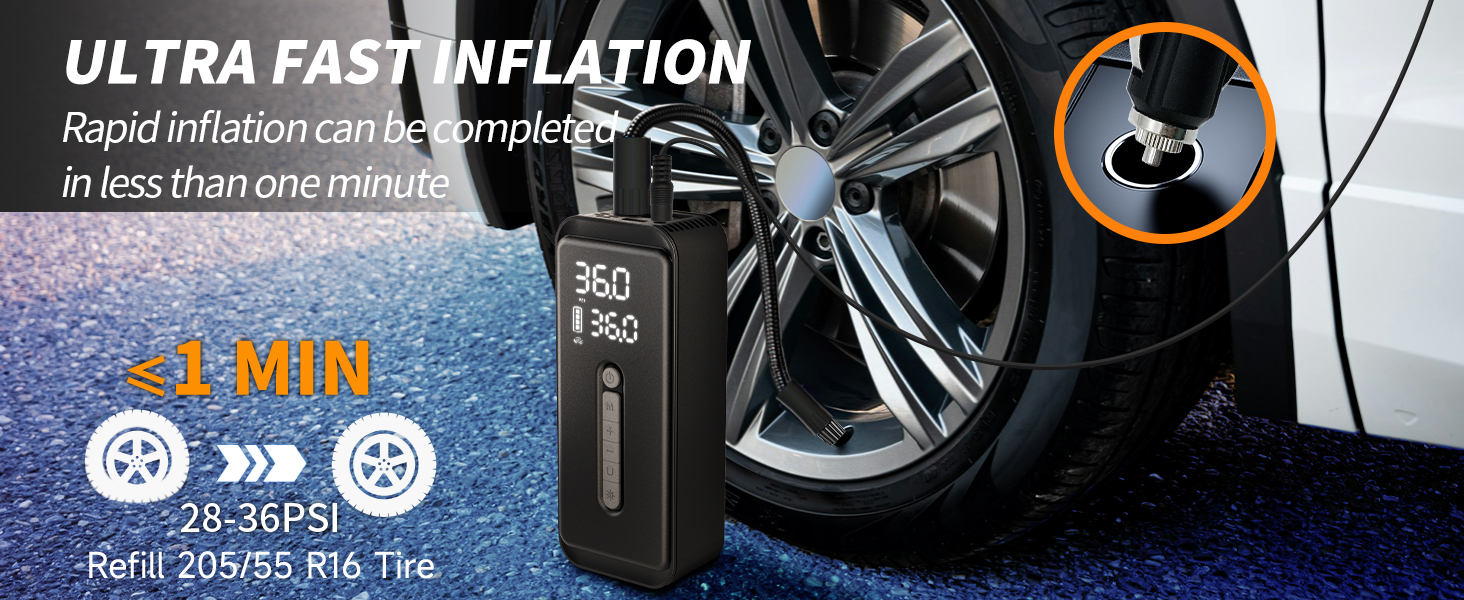 tire compressor portable for car air inflator 12 volt air compressor portable