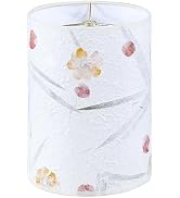 Aspen Creative 31319 Drum Shape Spider Construction Lamp Shade in Off White Petal Paper, (8" x 8"...