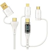 USB C to Multi Charging Cable, USAMS 100W 6.6FT 5A Type C to Type C Fast Charger Charging Cord wi...