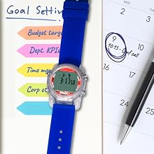 Wobl+, wobl waterproof watch, vibrating alarm reminder watch, potty watch, toilet training, blue