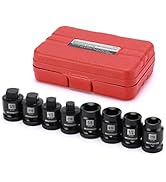 MIXPOWER 8 Pieces 1/2-inch Drive Pipe Plug Socket Set, SAE, CR-MO, Tapered Male Square Drive, Cha...