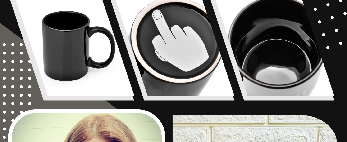 Have a Nice Day Coffee Cup with Middle Finger - Black