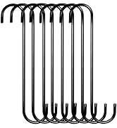 DINGEE 8 Pack Extra Large 10 inch S Hooks for Hanging,S Shaped Hook Heavy Duty,Black Long S Hooks...