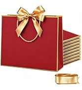 JOYIT 12 Pack Large Red Gift Bags - 13.8x4.1x11.8 Inch Gift Bags with Handles and Ribbon, Big Gif...