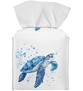 Pzuqiu 3D Sea Turtle Tissue Box Holder Modern Creative Facial Tissue Box Cover Case Napkin Holder...