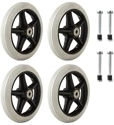 LDXDRU 4Pcs 6 Inch Walker Replacement Wheels, Rollator Wheels with 4 Axles, Rubber Rollator Wheel...