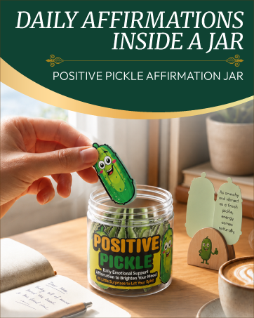 Pickle jar for storing daily affirmations.